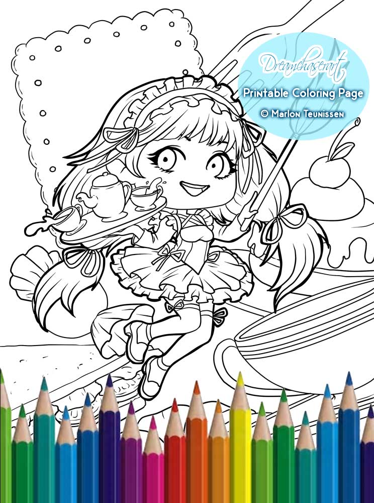Little maid single pdf coloring page