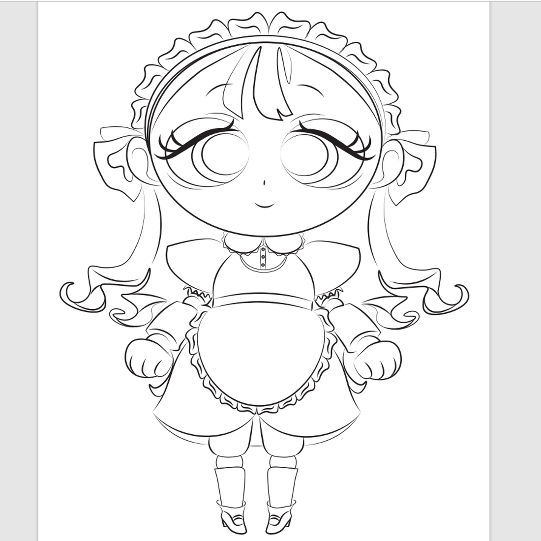 Maid doll design illustrationl