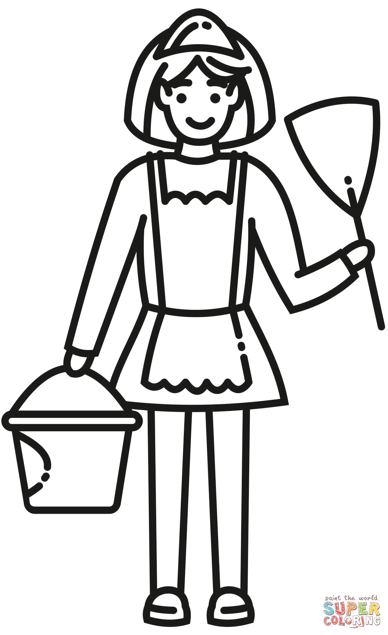 Maid coloring page free printable coloring pages