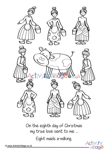 Eight maids milking louring page