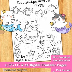 Purrmaid coloring
