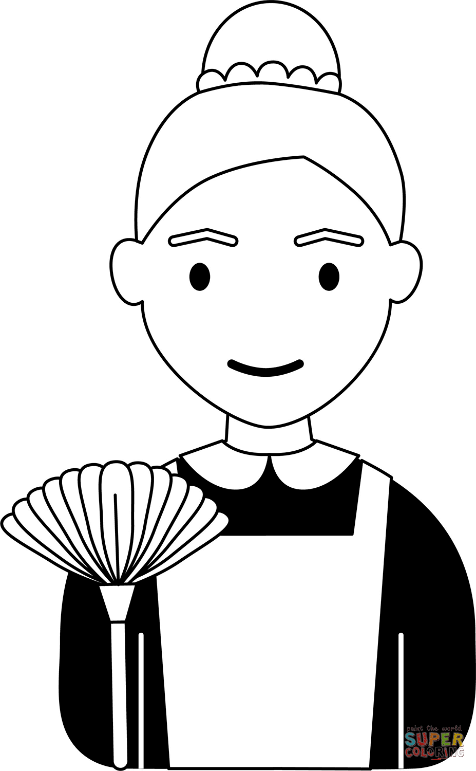 Maid coloring page free printable coloring pages