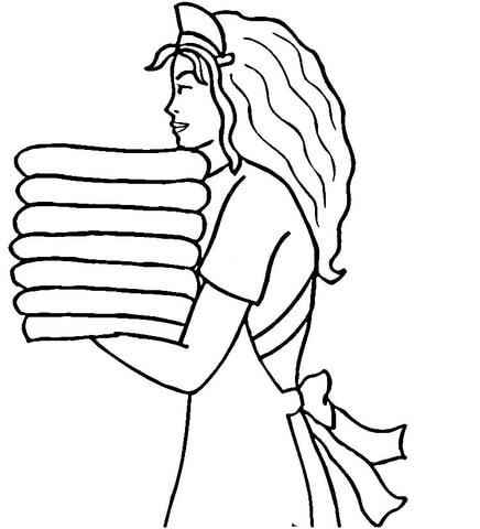 Maid in hotel coloring page free printable coloring pages