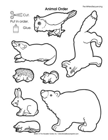 The mitten jan brett animal order lesson plans