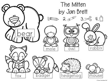The mitten retelling printables book activity by texas teaching gal