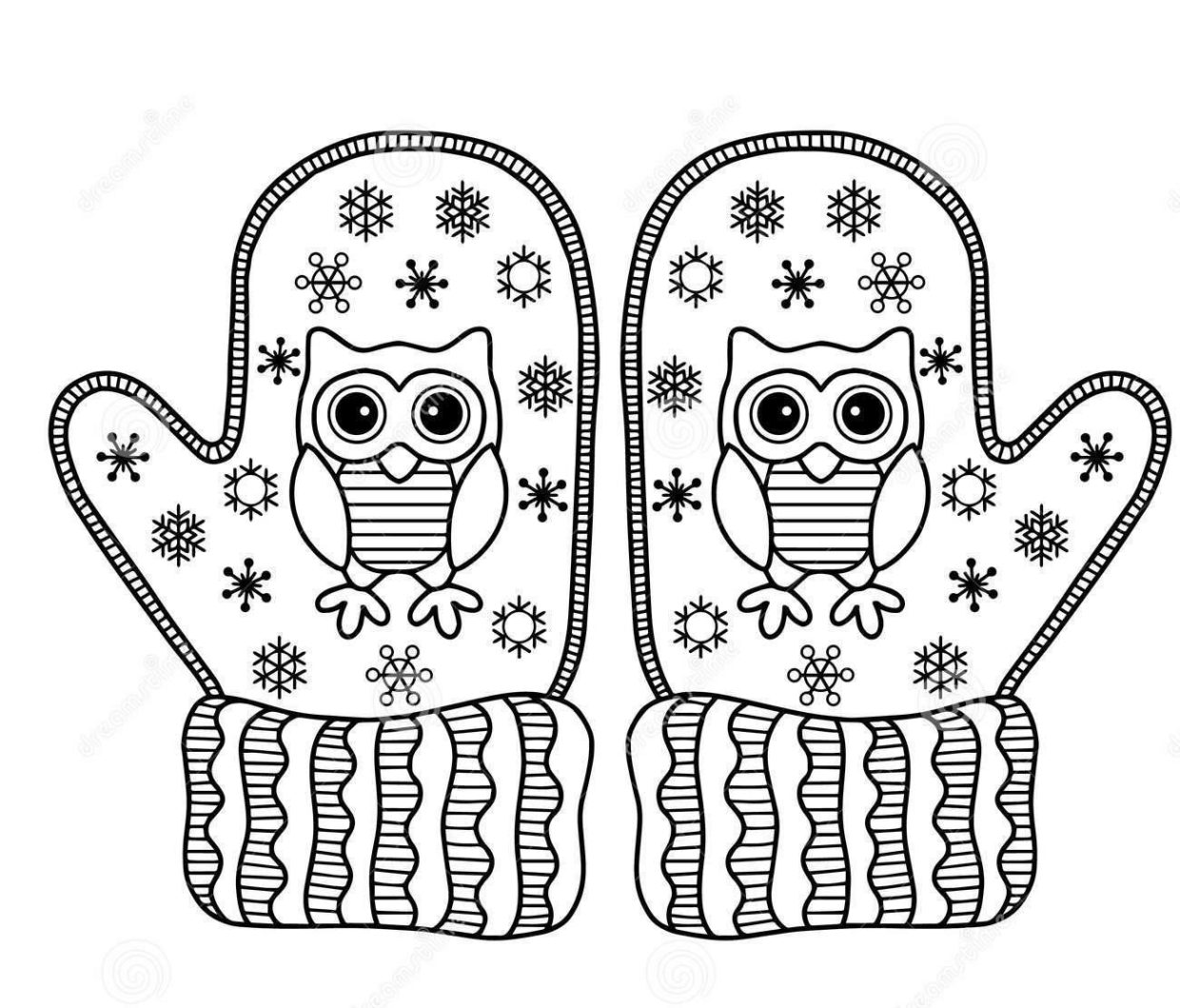Printable mitten coloring pages free for kids and adults
