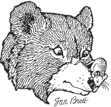 The bear from the mitten coloring page