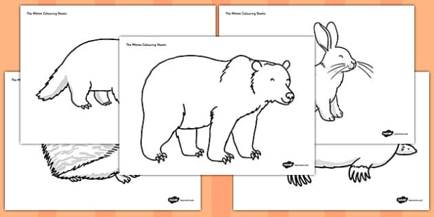 The mitten coloring sheets teacher