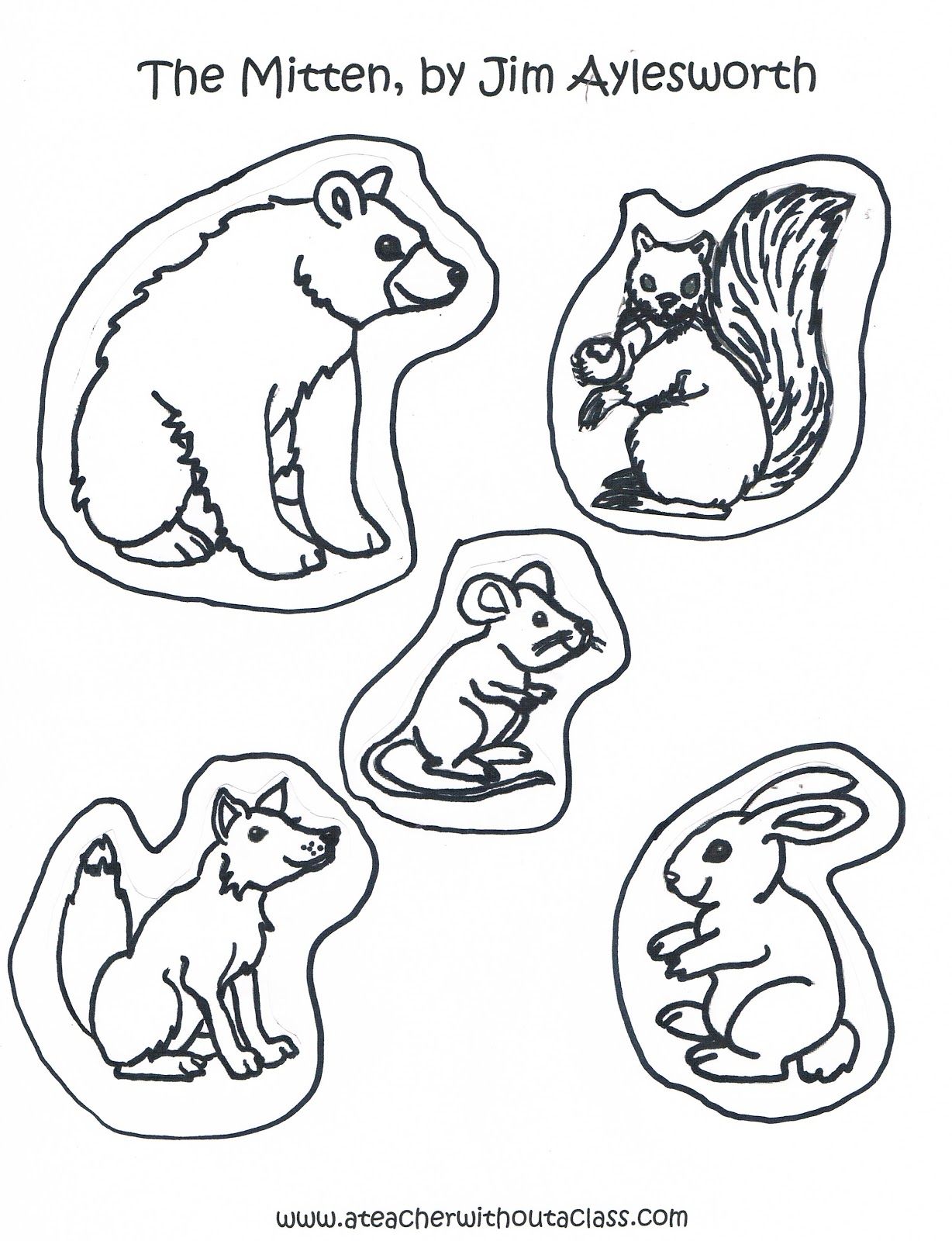 Discover animals in different versions of the mitten
