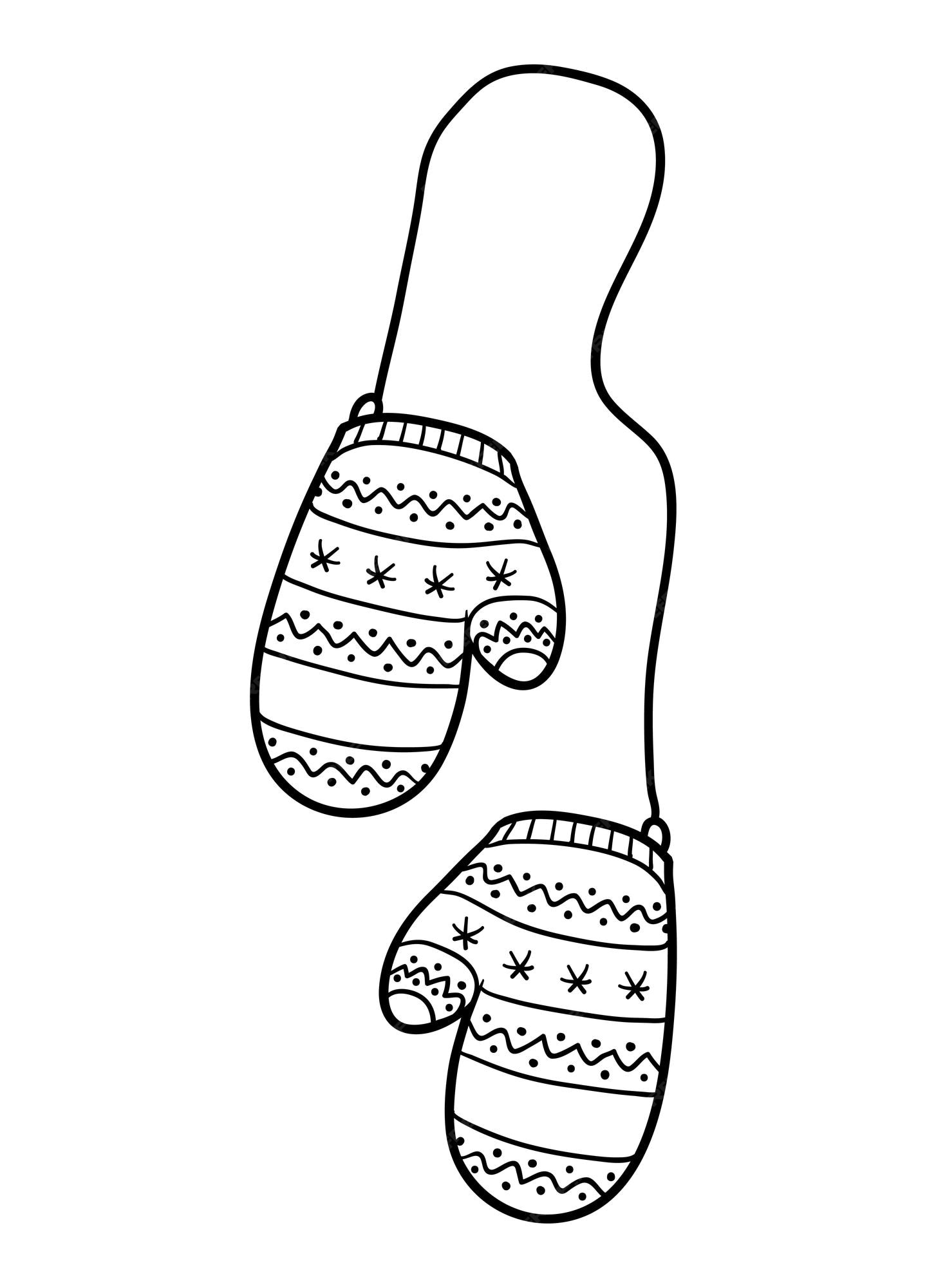Premium vector coloring book for children mitten wit geometric pattern