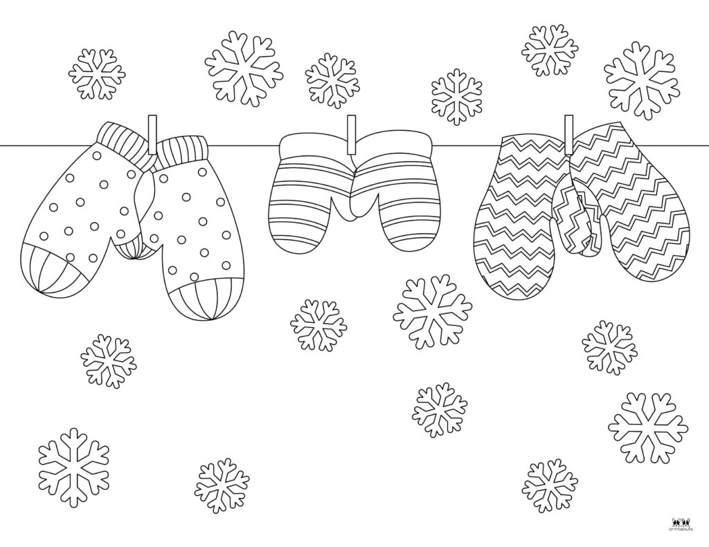 Mitten coloring pages templates