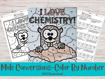 Mole conversions color by number worksheet