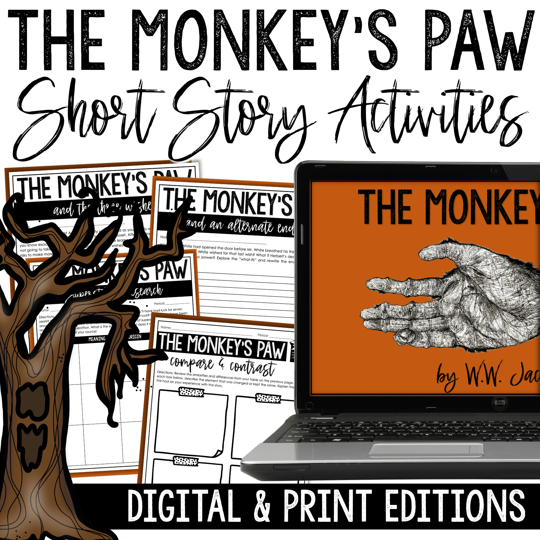 The monkeys paw activities and worksheets