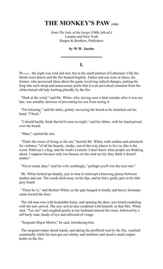 Monkeys paw pdf