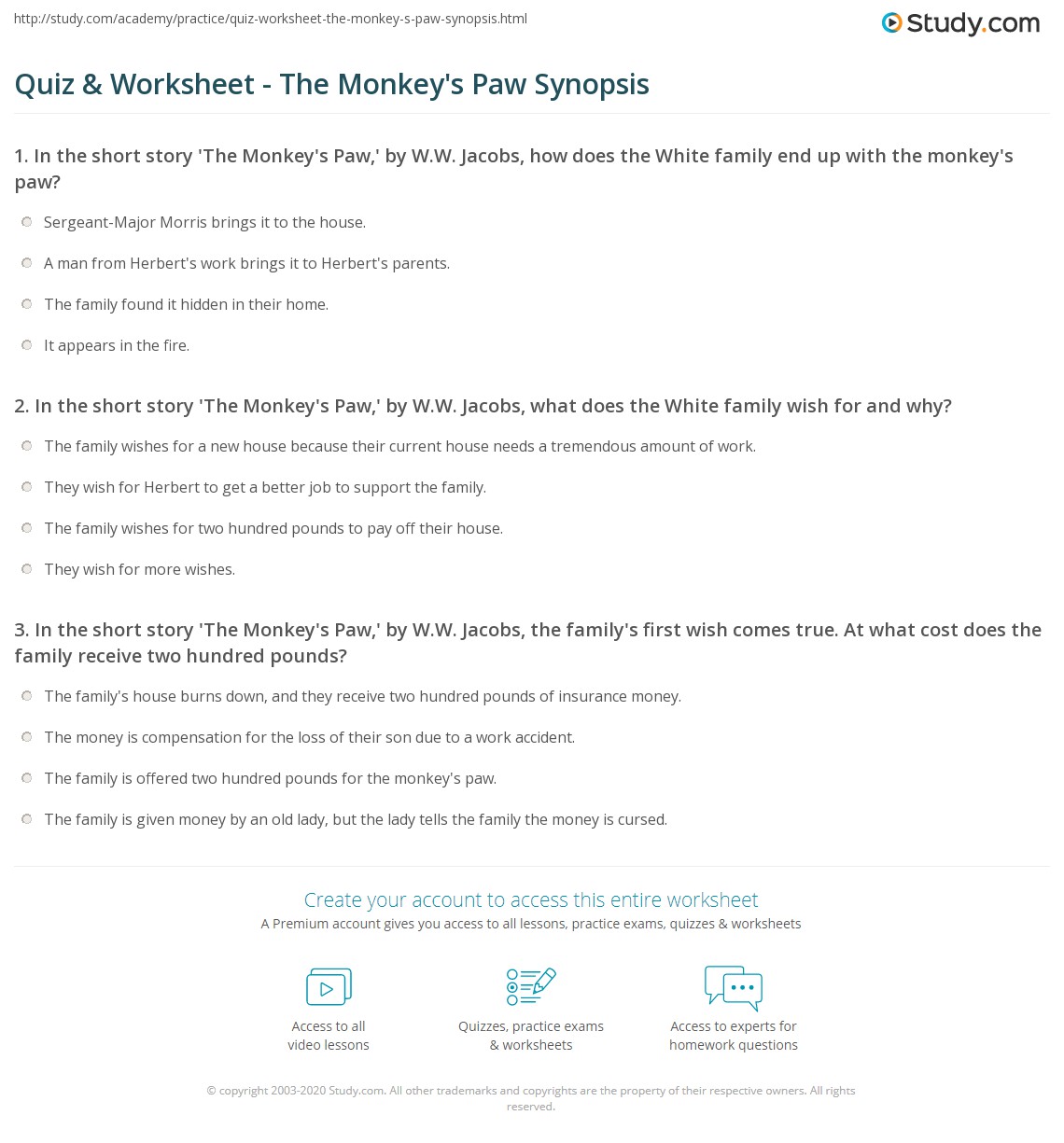 Quiz worksheet
