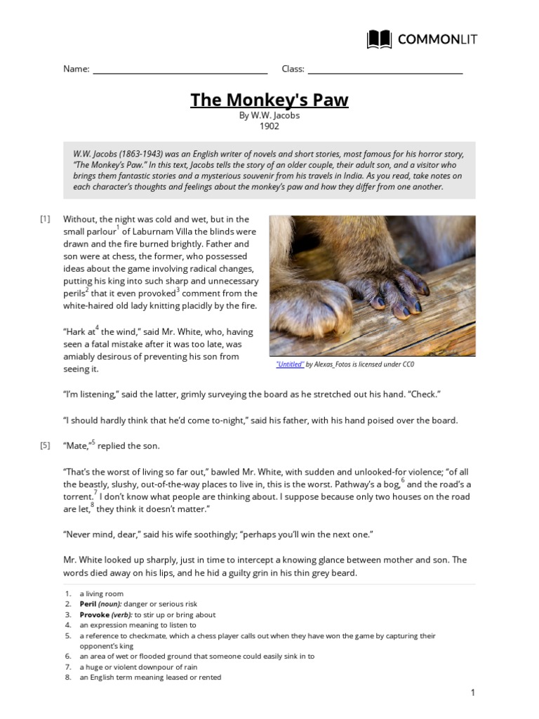 The monkeys paw pdf