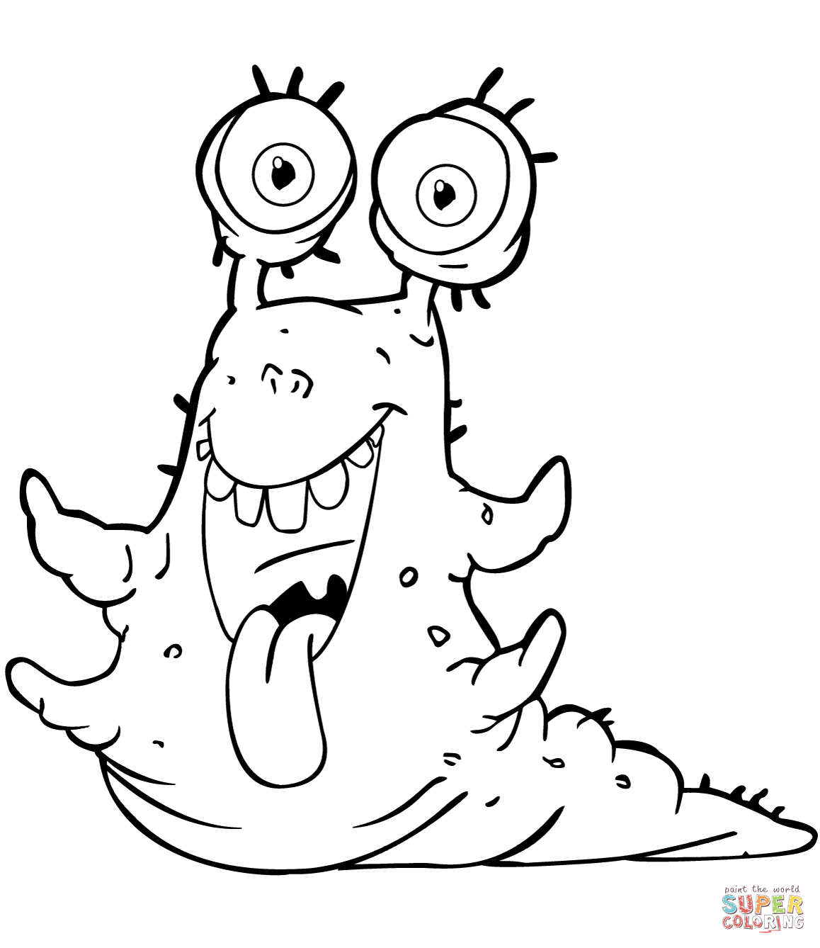 Monster slug coloring page free printable coloring pages
