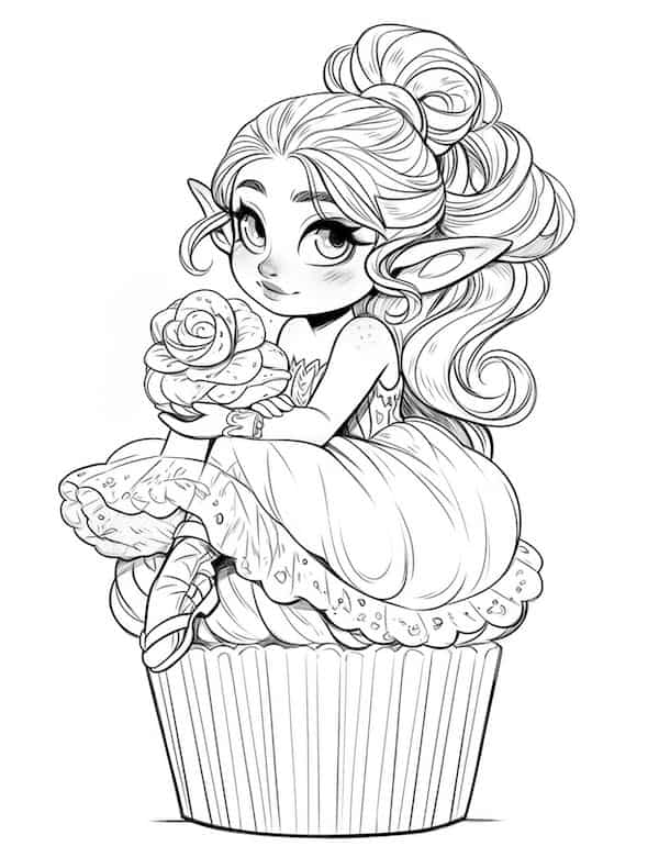 Irresistible cupcake coloring pages for kids and adults