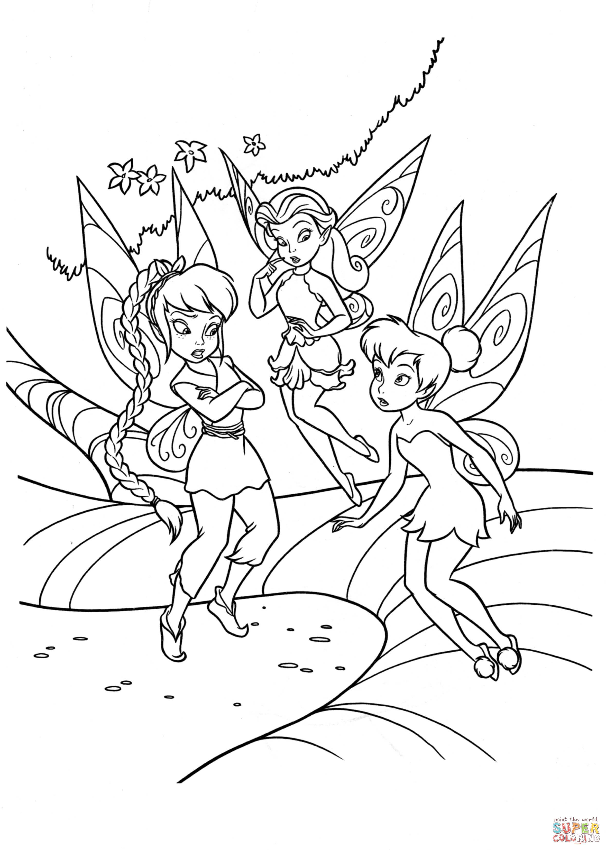 Fairies coloring page free printable coloring pages