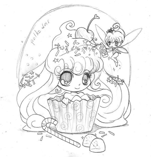 Cupcake girl and frosting fairy coloring book art fairy coloring pages cute coloring pages