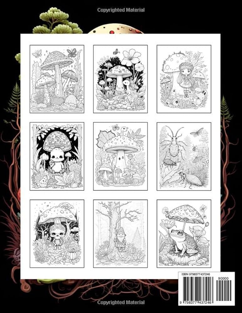 Mushroomcore coloring book for adults reject the perfection with illustrations featuring the diversity of nature and whimsical intricate mushroom coloring pages for stress relief alcasandre cynthilla books