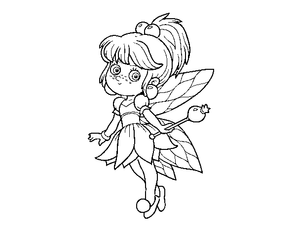 Magical forest fairy forest coloring page