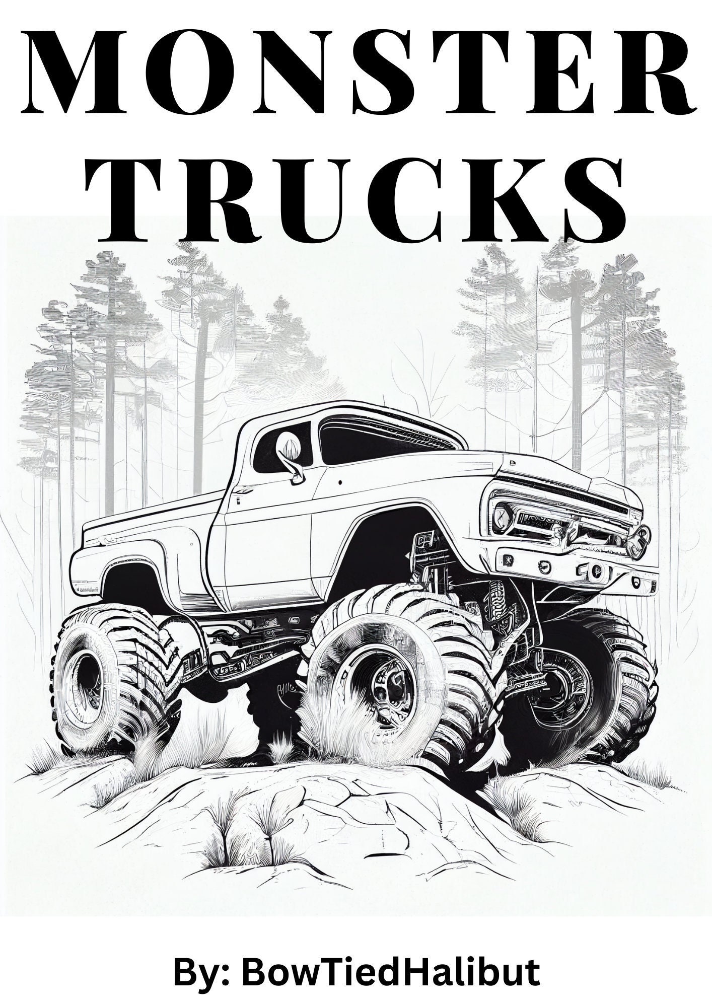 Monster truck coloring book vehicles to draw color and paint pdf file print your own coloring book