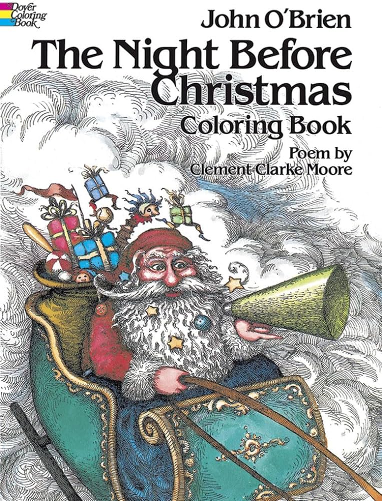 The night before christmas coloring book clement clarke moore john obrien books