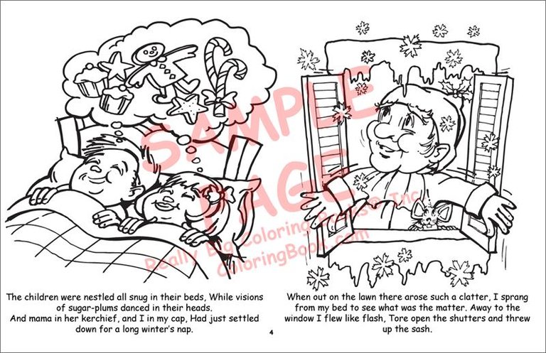 Really big coloring books twas the night before christmas laptop coloring book