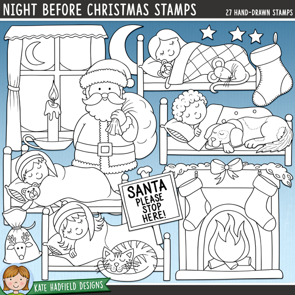 Night before christmas digital stamps