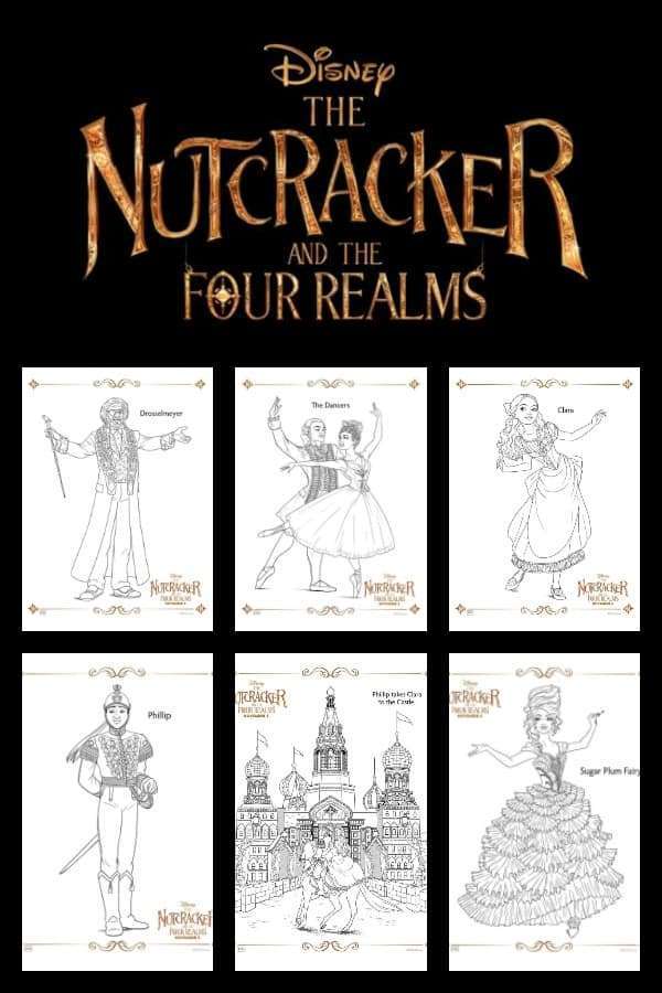 Free the nutcracker and the four realms coloring pages and activity sheets