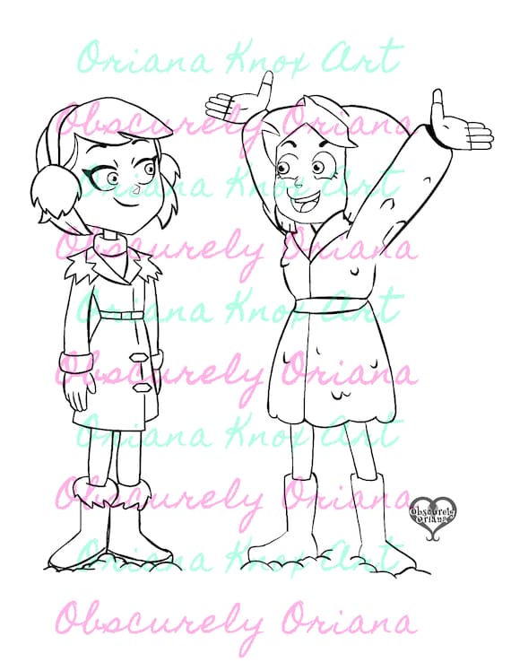 Lumity colouring page new years the owl house season luz noceda amity blight digital download by obscurely oriana