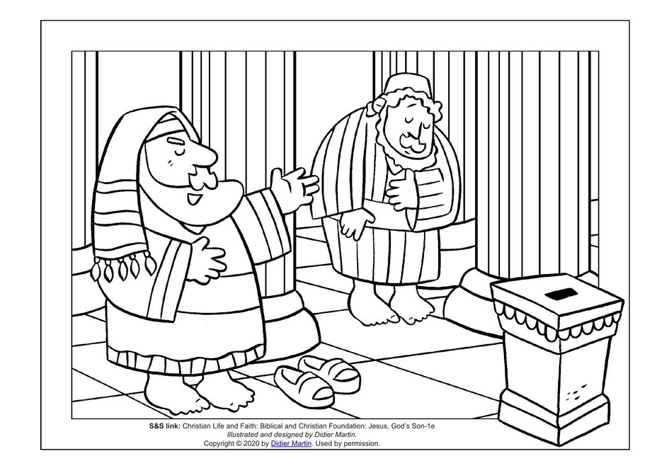 Coloring page the parables of jesus the pharisee and the publican my wonder studio