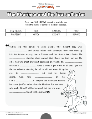 Bible parable the pharisee and the tax collector teaching resources