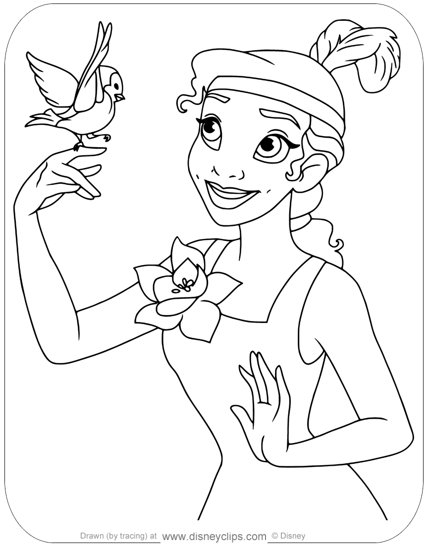 The princess and the frog coloring pages