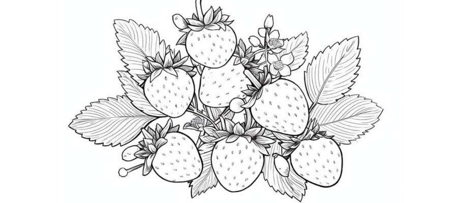 Strawberry coloring pages