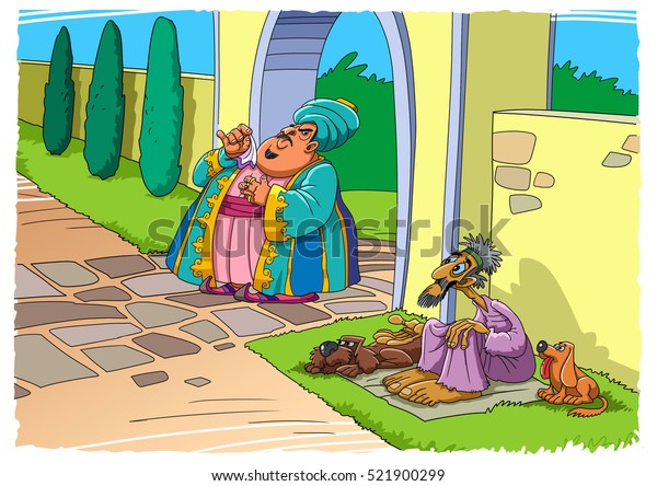 Parable rich man lazarus stock illustration