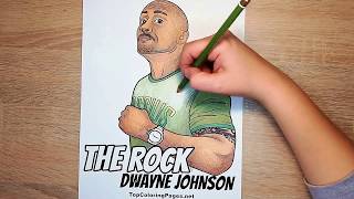 Dwayne the rock johnson coloring page ðªð speed coloring
