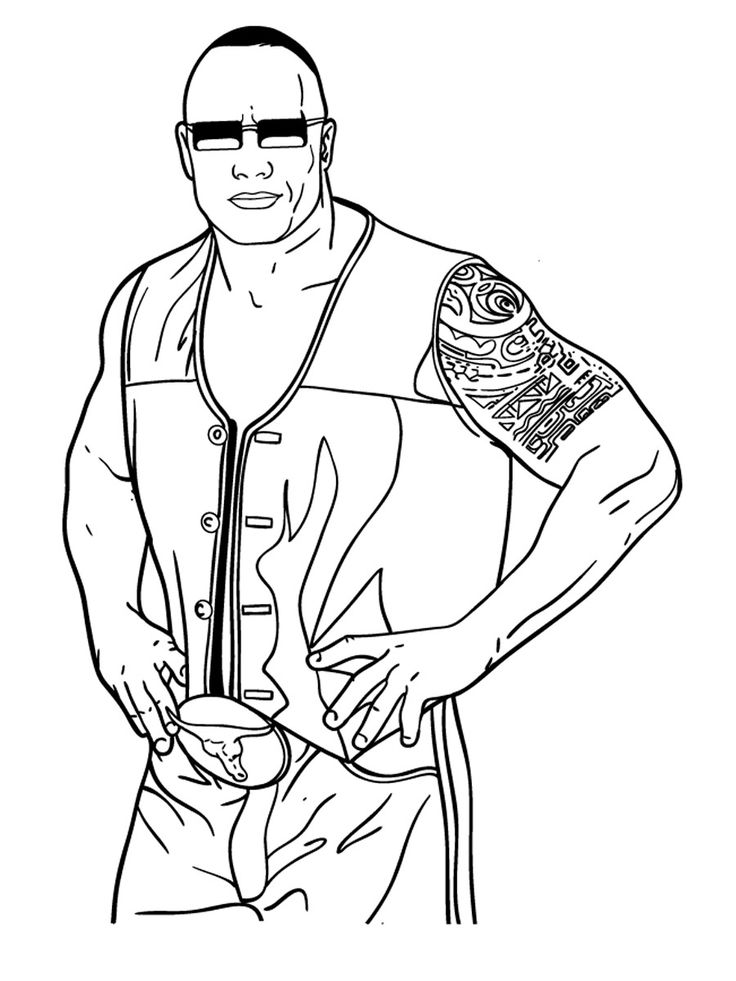 Dwayne johnson coloring pages coloring pages wwe coloring pages dwayne johnson