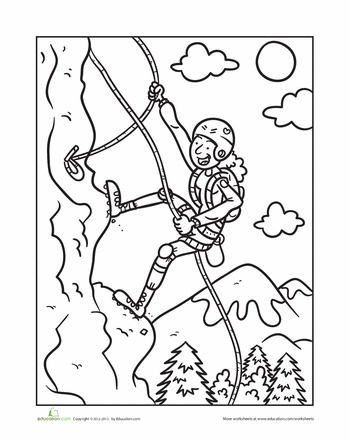 Mountain climbing worksheet education coloring pages mountain climbing coloring sheets