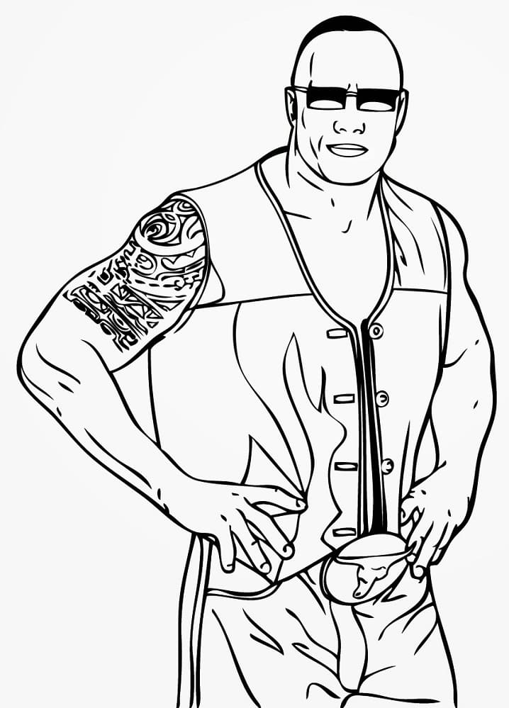 Dwayne johnson the rock coloring page