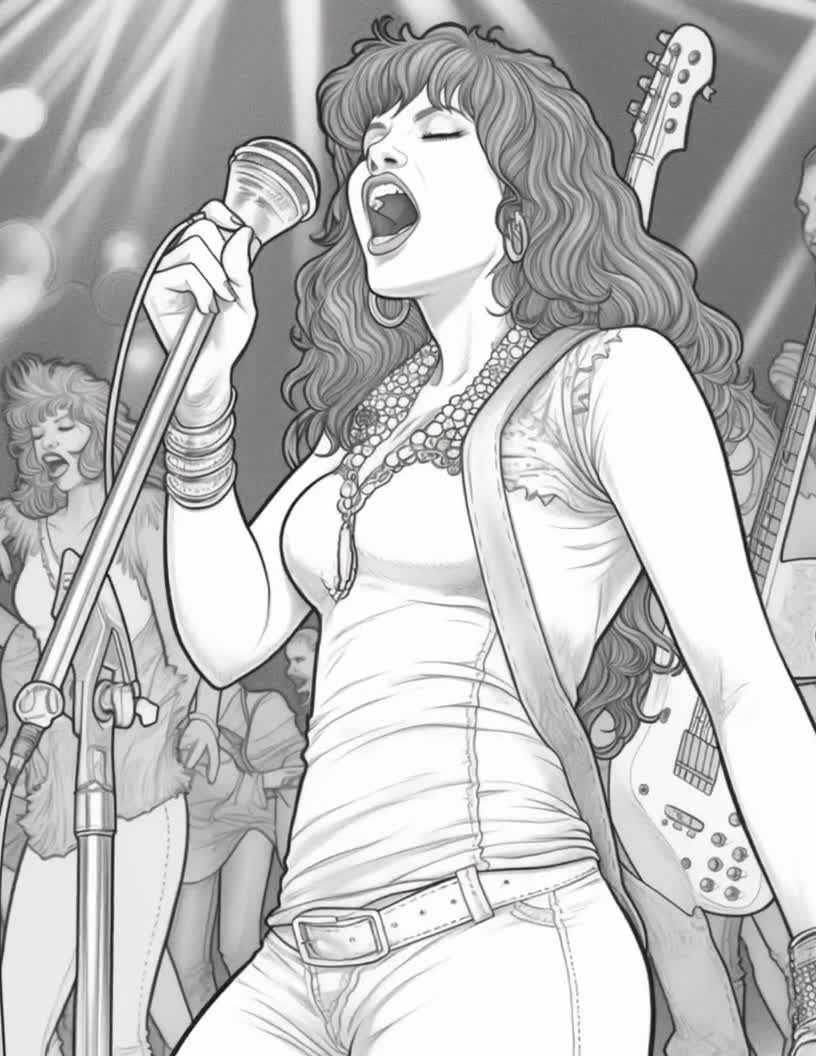 Women rockstars coloring pages rockstar coloring book women rock