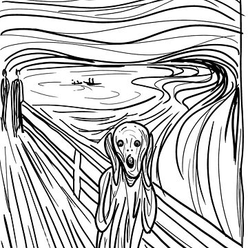 The scream edvard munch art painting line drawing art gifts art history print sticker for sale by merakiis