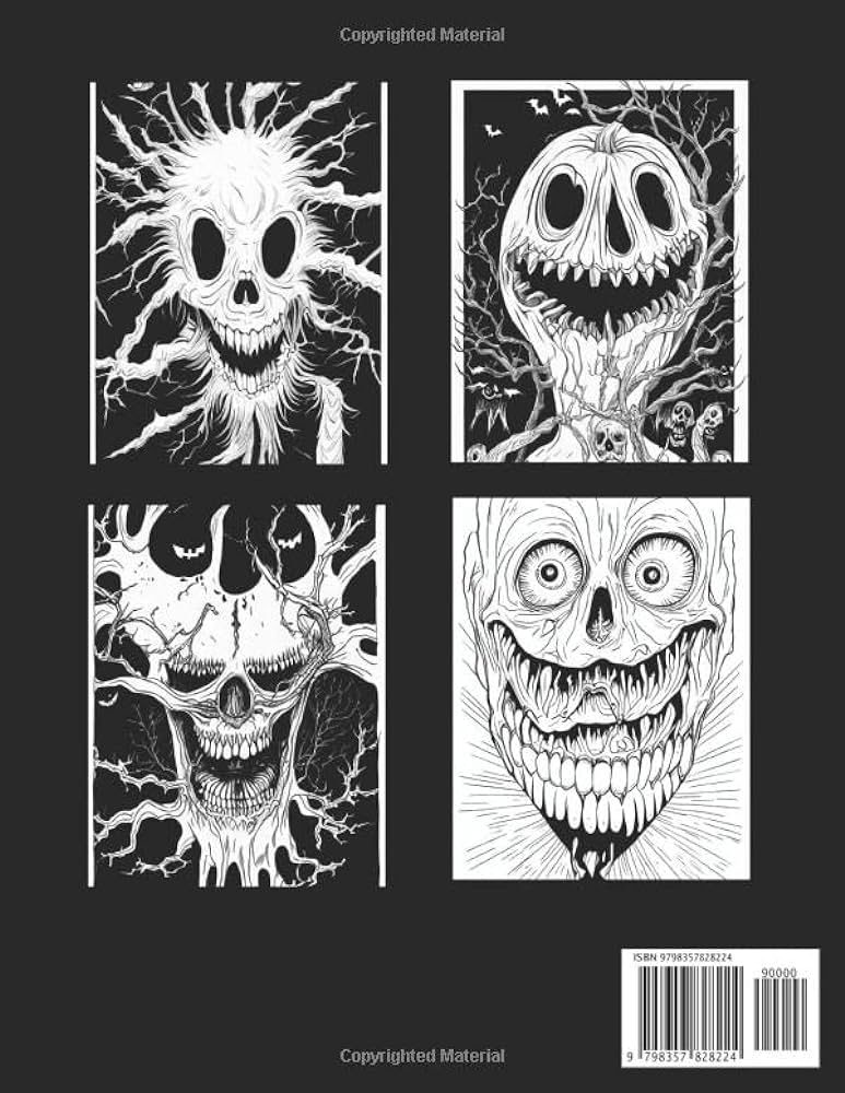 Halloween scream coloring book for adults freak of horror sry creatures and creepy serial killers coloring books for teens adults book halloween glow in dark monsters horror silvae eugene