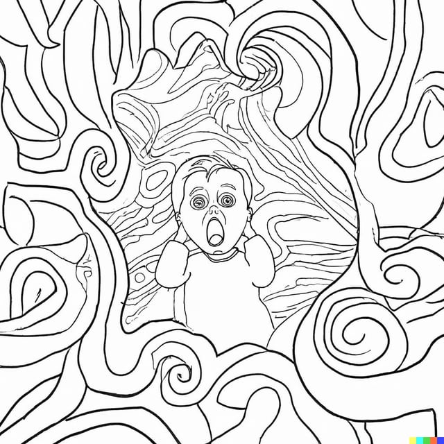 The scream by munch as childrens coloring book rdalle