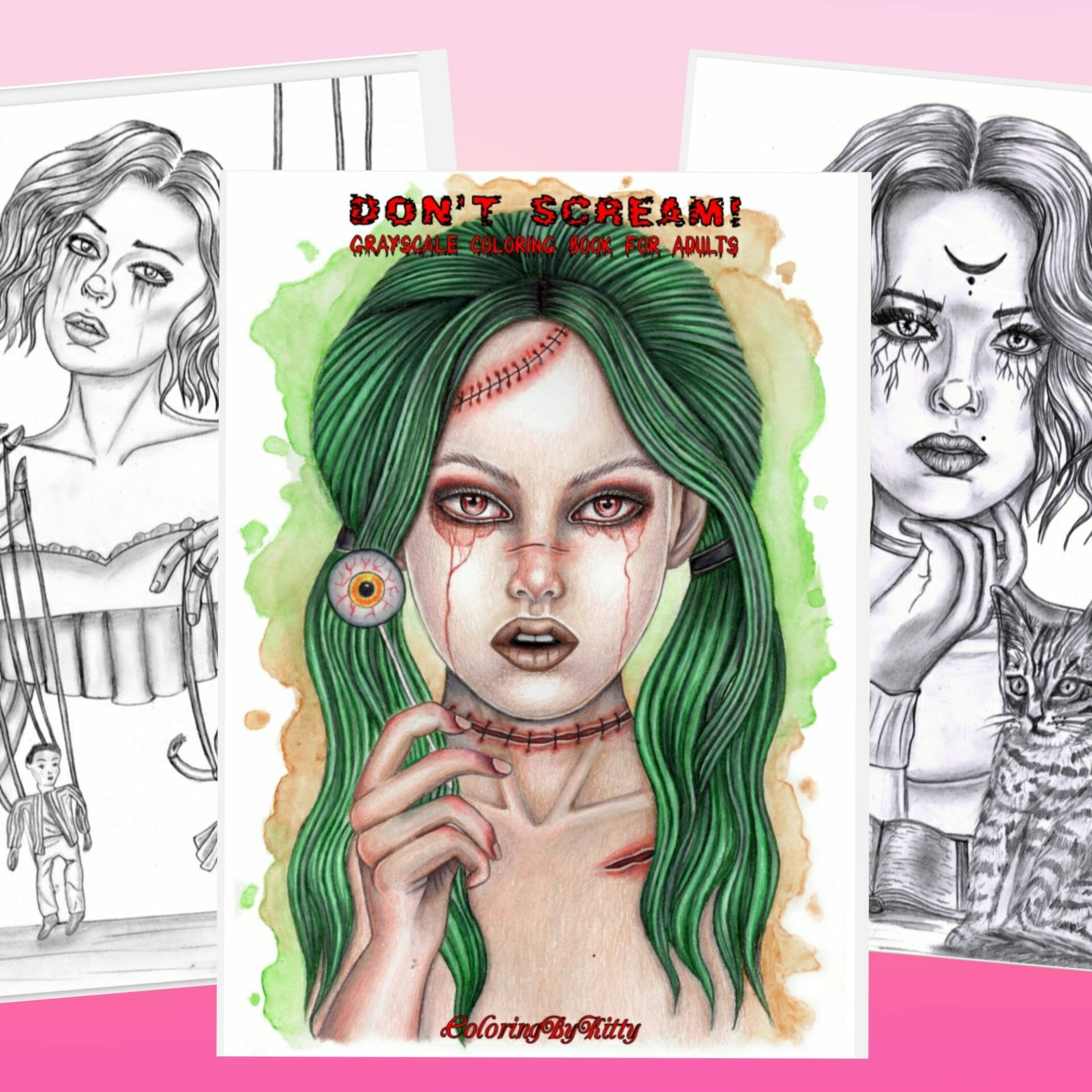 Pdf coloring book dont scream coloring pages light and dark grayscale