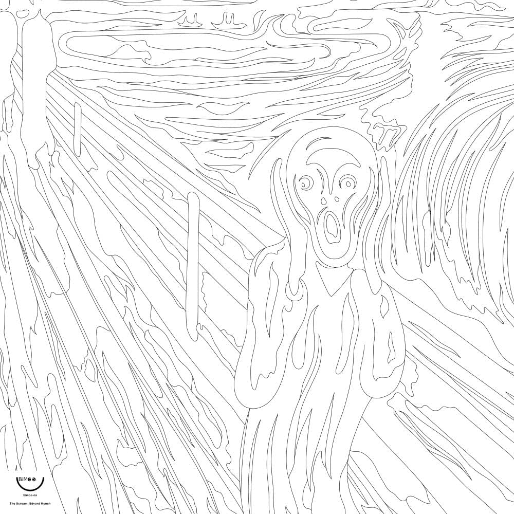 The scream coloring tablecloth for kids