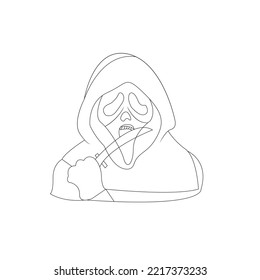 Scream coloring page adult stock vector royalty free