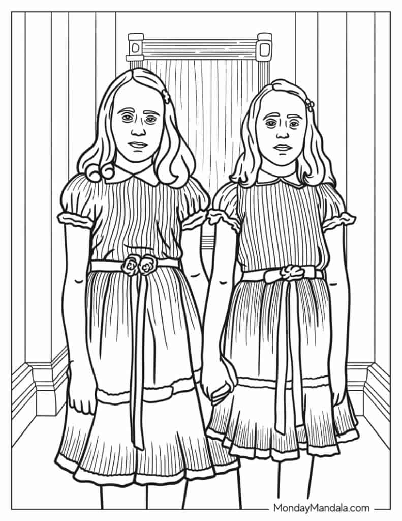 Horror coloring pages free pdf printables