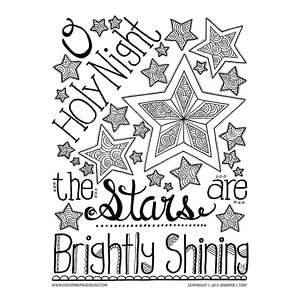 O holy nightâ christmas coloring page
